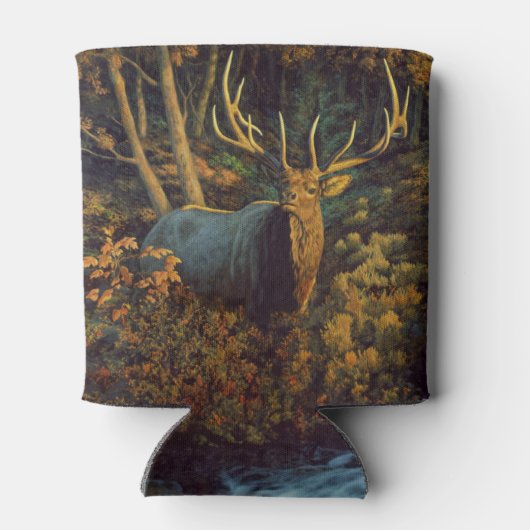 Bull Elk in het herfstbos Blikjeskoeler (Achterkant)