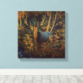 Bull Elk in het herfstbos Canvas Afdruk (Insitu (Houten vloer))