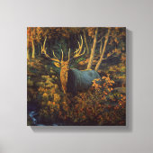 Bull Elk in het herfstbos Canvas Afdruk (Voorkant)