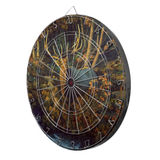 Bull Elk in het herfstbos Dartbord (Voorkant Rechts)