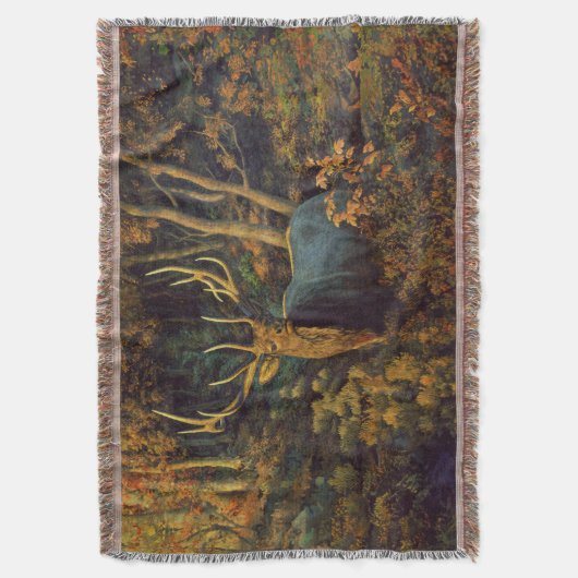 Bull Elk in het herfstbos Deken (Voorkant Verticaal)