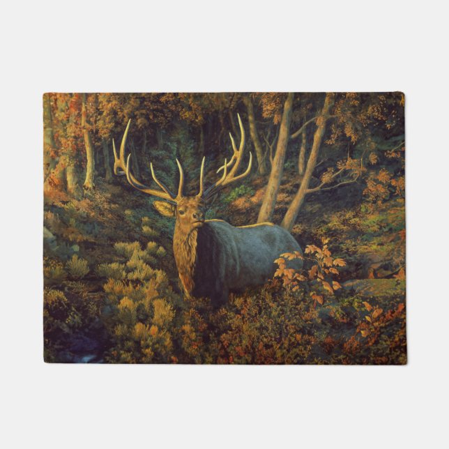 Bull Elk in het herfstbos Deurmat (Voorkant)