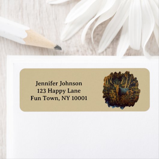 Bull Elk in het herfstbos Etiket (Insitu)