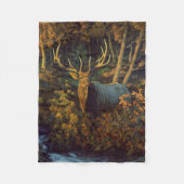 Bull Elk in het herfstbos Fleece Deken (Voorkant)