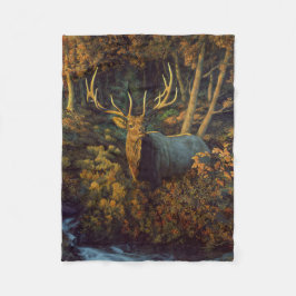 Bull Elk in het herfstbos Fleece Deken