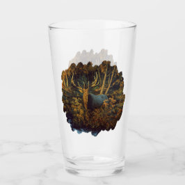 Bull Elk in het herfstbos Glas