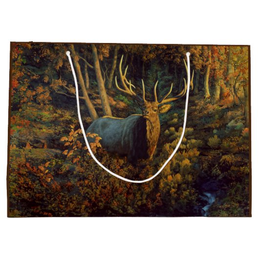 Bull Elk in het herfstbos Groot Cadeauzakje (Achterkant)