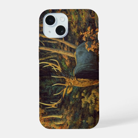 Bull Elk in het herfstbos iPhone 15 Case (Achterkant)
