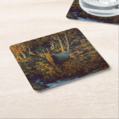 Bull Elk in het herfstbos Kartonnen Onderzetters (Schuin)