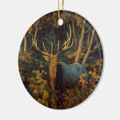 Bull Elk in het herfstbos Keramisch Ornament (Links)
