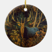 Bull Elk in het herfstbos Keramisch Ornament (Achterkant)