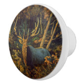 Bull Elk in het herfstbos Keramische Knop (Rechts)