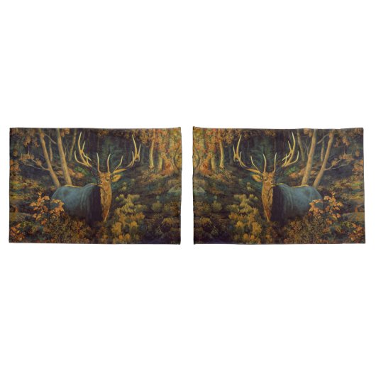 Bull Elk in het herfstbos Kussensloop (Achterkant-Set)