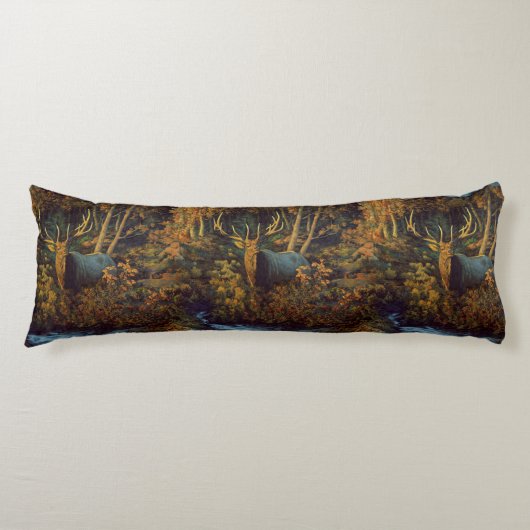 Bull Elk in het herfstbos Lichaamskussen (Voorkant)