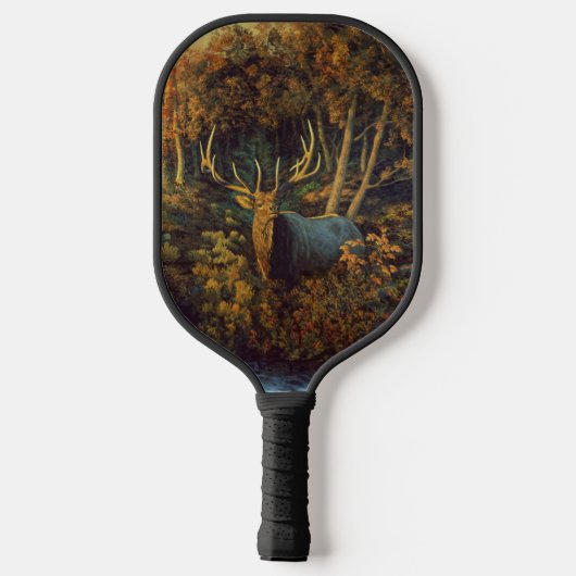 Bull Elk in het herfstbos Pickleball Paddle (Achterkant)
