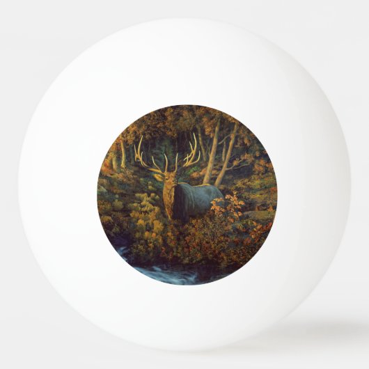 Bull Elk in het herfstbos Pingpongbal (Voorkant)