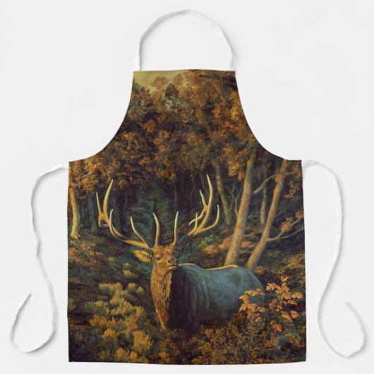 Bull Elk in het herfstbos Schort (Voorkant)