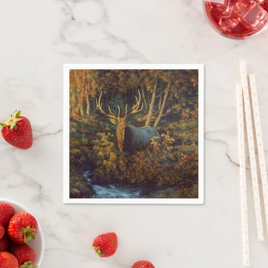 Bull Elk in het herfstbos Servet (Insitu)