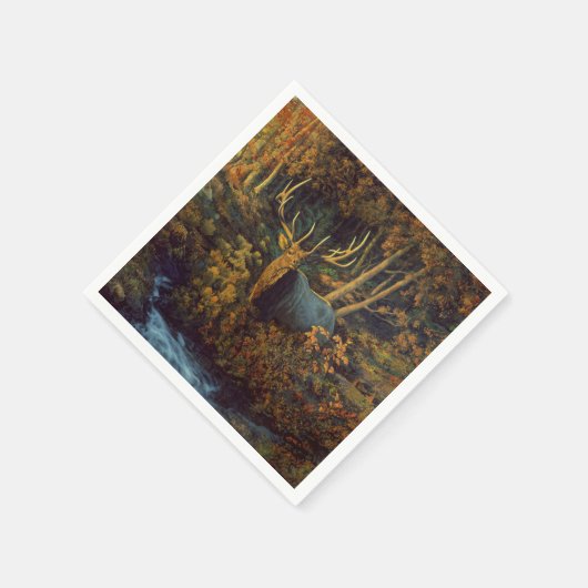 Bull Elk in het herfstbos Servet (Hoek)