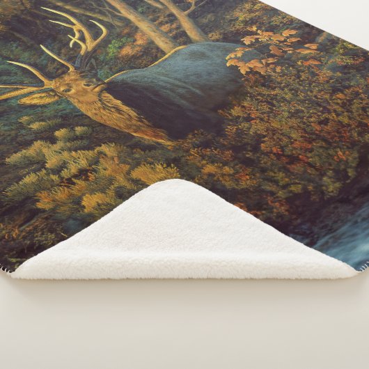 Bull Elk in het herfstbos Sherpa Deken (3/4)