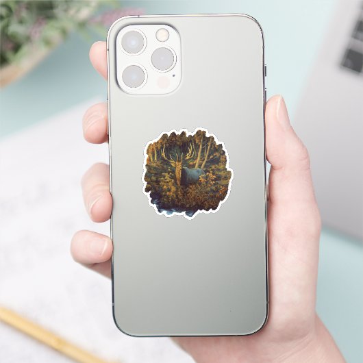 Bull Elk in het herfstbos Sticker (Telefoon)