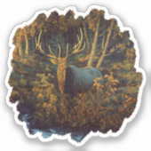 Bull Elk in het herfstbos Sticker (Voorkant)