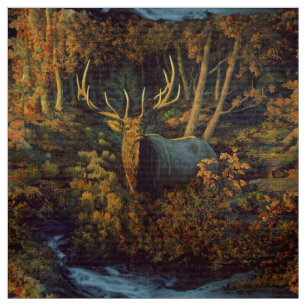 Bull Elk in het herfstbos Stof