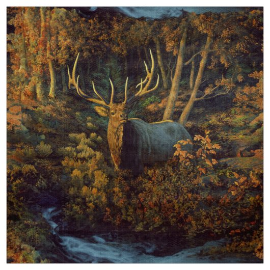 Bull Elk in het herfstbos Stof (Swatch)