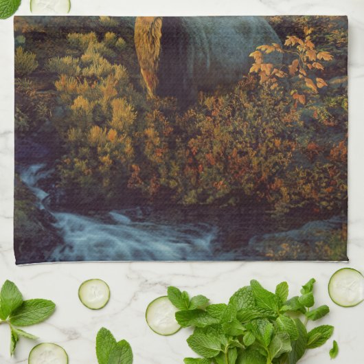 Bull Elk in het herfstbos Theedoek (Gevouwen)