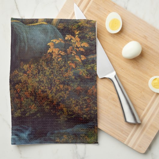 Bull Elk in het herfstbos Theedoek (Quarter Fold)