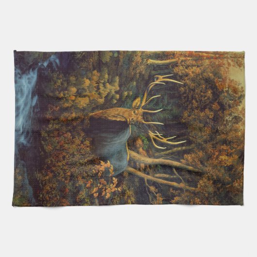 Bull Elk in het herfstbos Theedoek (Horizontaal)