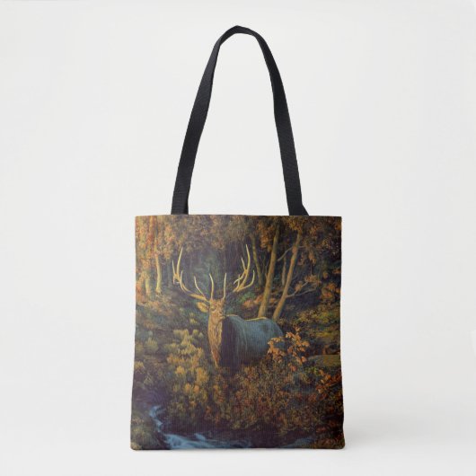Bull Elk in het herfstbos Tote Bag (Voorkant)