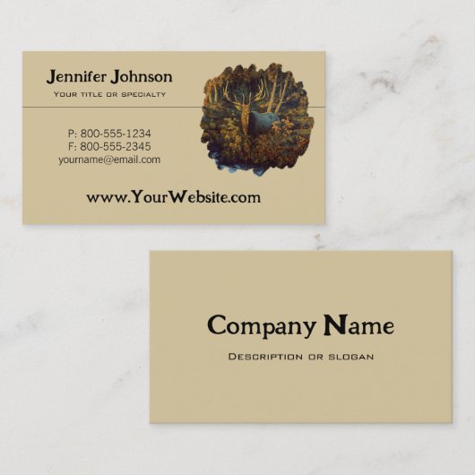 Bull Elk in het herfstbos Visitekaartje (Voorkant / Achterkant)