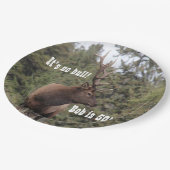 Bull Elk in Jasper, Alberta 50th Birthday Papieren Bordje (Gekanteld)