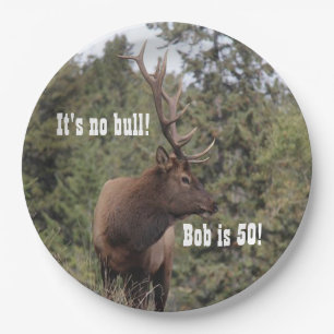 Bull Elk in Jasper, Alberta 50th Birthday Papieren Bordje