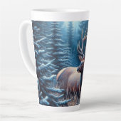 Bull Elk in Meadow met pijnbomen Latte Mok (Linkerhoek)