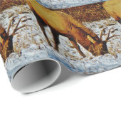 Bull Elk in sneeuw. Cadeaupapier (Rol Hoek)