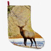 Bull elk in Sneeuw Grote Kerstsok (Voorkant)