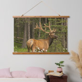 Bull Elk in Velvet, Canada Hangend Wandkleed (Slaapkamer)