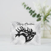 Bull Elk kerstBriefkaart Briefkaart (Staand voorkant)