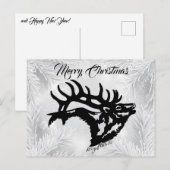 Bull Elk kerstBriefkaart Briefkaart (Voorkant / Achterkant)