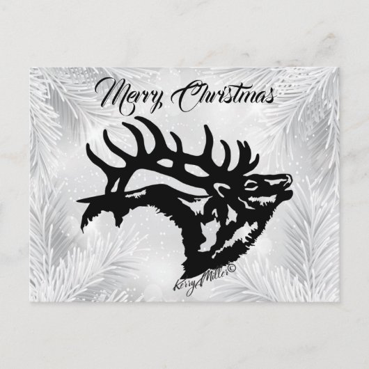 Bull Elk kerstBriefkaart Briefkaart (Voorkant)
