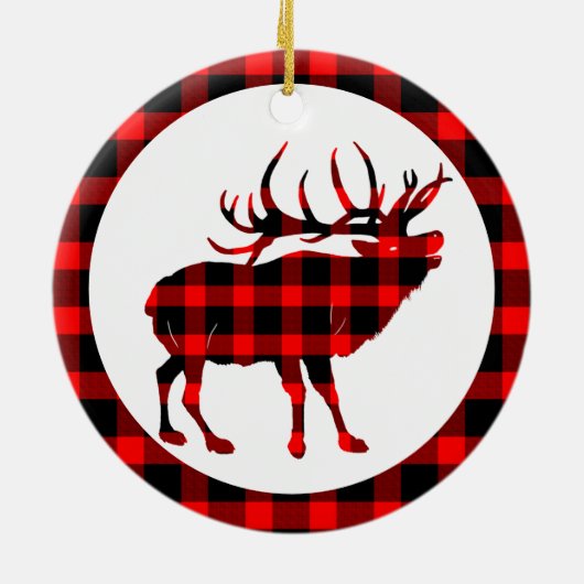 Bull Elk Large Game Pset Ceramic Ornament (Achterkant)