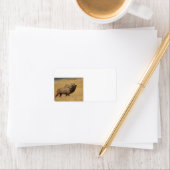 Bull Elk met Hoofd Terug Etiket (Insitu)