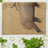 Bull Elk met hoofd terug Theedoek (Gevouwen)