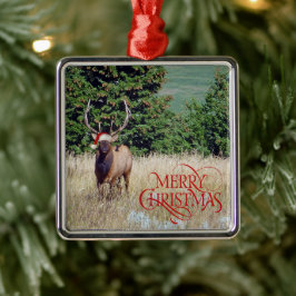 Bull Elk Metalen Ornament