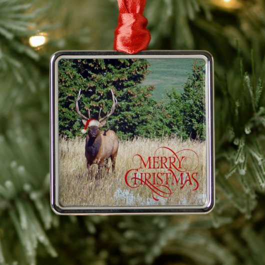 Bull Elk Metalen Ornament (Boom)