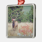 Bull Elk Metalen Ornament (Links)