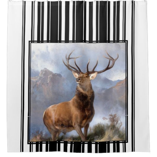 Bull Elk Monarch van Glen Wilderness Shower Curtai Douchegordijn (Voorkant)