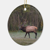 Bull Elk Morning Walk Keramisch Ornament (Links)